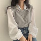 L.GREY | 異素材ドッキングえり付きトップス | LETee