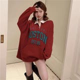 BOSTONロゴ ポロカラープルオーバー/カンガルーポケット | LETee | 詳細画像1
