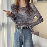 タイダイシアートップス/メッシュ素材/レイヤードアイテム/ショート丈 | LETee | 詳細画像9