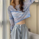 タイダイシアートップス/メッシュ素材/レイヤードアイテム/ショート丈 | LETee | 詳細画像4