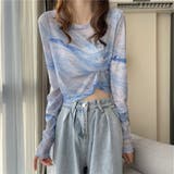 タイダイシアートップス/メッシュ素材/レイヤードアイテム/ショート丈 | LETee | 詳細画像6