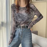 GREY | タイダイシアートップス/メッシュ素材/レイヤードアイテム/ショート丈 | LETee