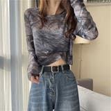 タイダイシアートップス/メッシュ素材/レイヤードアイテム/ショート丈 | LETee | 詳細画像7