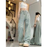 BLUE | パールフロント デニムパンツ/ストレートフィット | LETee