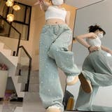 パールフロント デニムパンツ/ストレートフィット | LETee | 詳細画像1 