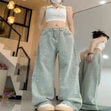 パールフロント デニムパンツ/ストレートフィット | LETee | 詳細画像2 