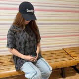 BLACK | 英字総プリントトップス/変わり織/レーシー | LETee