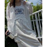 BLUE | インナー付きシャツセット/アンサンブル/ロゴプリントタンクトップ付き | LETee