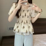 花柄シフォントップス/スクエアネック | LETee | 詳細画像10