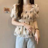 花柄シフォントップス/スクエアネック | LETee | 詳細画像11