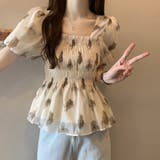 花柄シフォントップス/スクエアネック | LETee | 詳細画像12