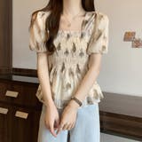 GREEN | 花柄シフォントップス/スクエアネック | LETee