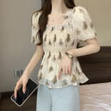 花柄シフォントップス/スクエアネック | LETee | 詳細画像13