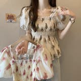 花柄シフォントップス/スクエアネック | LETee | 詳細画像14