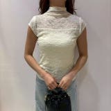 IVORY | 総レースハイネックタンクトップ | LETee