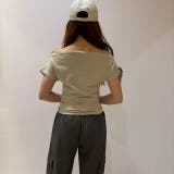 ロゴプリントオフショルダーTシャツ ショート丈 | LETee | 詳細画像10