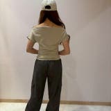 ロゴプリントオフショルダーTシャツ ショート丈 | LETee | 詳細画像11