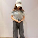 GREY | ロゴプリントオフショルダーTシャツ ショート丈 | LETee