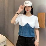 WHITE | デニムドッキングトップス ショート丈 | LETee