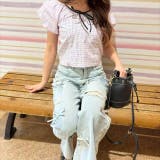 PINK | パフスリーブ半袖ショート丈トップス ぽわん袖が可愛い♪ | LETee