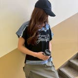 ドルマンスリーブ ロゴ デニムドッキングＴシャツ | LETee | 詳細画像12 