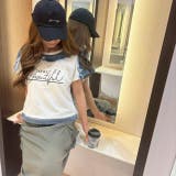 ドルマンスリーブ ロゴ デニムドッキングＴシャツ | LETee | 詳細画像2 