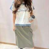 ドルマンスリーブ ロゴ デニムドッキングＴシャツ | LETee | 詳細画像3 