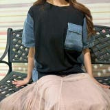 サイド切り替え&袖&ポケット デニムドッキングTシャツ | LETee | 詳細画像10