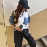 サイド切り替え&袖&ポケット デニムドッキングTシャツ | LETee | 詳細画像1