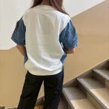 サイド切り替え&袖&ポケット デニムドッキングTシャツ | LETee | 詳細画像5