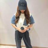 サイド切り替え&袖&ポケット デニムドッキングTシャツ | LETee | 詳細画像8