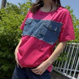 PINK | デニムドッキング配色トップス | LETee