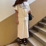 WHITE | 裾レース半袖ロゴプルオーバー&ロングスカート セットアップ | LETee