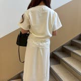 裾レース半袖ロゴプルオーバー&ロングスカート セットアップ | LETee | 詳細画像2