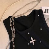 クロス&ストーン付きタンクトップ/ニットトップス | LETee | 詳細画像9