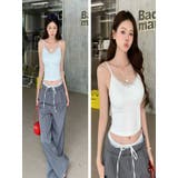 レース付きキャミソール/レースライン/センターレースストライプ | LETee | 詳細画像17