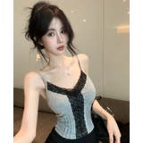 レース付きキャミソール/レースライン/センターレースストライプ | LETee | 詳細画像4