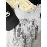 GREY | ストーン付きプリントタンクトップ | LETee