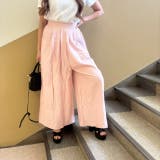 PINK | ワイドレッグパンツ ワイドパンツ ポケット付 | LETee