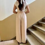 ウエスト編み込み紐デザイン 涼しげなタック入りワイドパンツ | LETee | 詳細画像12 