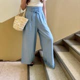 ウエスト編み込み紐デザイン 涼しげなタック入りワイドパンツ | LETee | 詳細画像15 