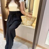 ウエスト編み込み紐デザイン 涼しげなタック入りワイドパンツ | LETee | 詳細画像20 