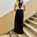 ウエスト編み込み紐デザイン 涼しげなタック入りワイドパンツ | LETee | 詳細画像28 