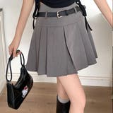 ボックスプリーツミニスカート/インナーパンツ付/ベルト付 | LETee | 詳細画像1 