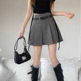 ボックスプリーツミニスカート/インナーパンツ付/ベルト付 | LETee | 詳細画像7 