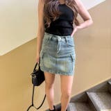 デニムミニスカート 裏地インナーショートパンツ付 | LETee | 詳細画像1