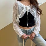 WHITE | フリルレースボレロ ほどよい透け感がかわいいショート丈♪ | LETee