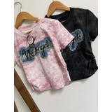 PINK | 刺繍ロゴデニムワッペン付トップス/ムラゾメTシャツ | LETee