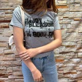 GREY | スタッズ&プリントトップス/オフショルダー/イレギュラーネック | LETee