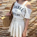 WHITE | SHAKE DREAMプリントトップス&プリーツミニスカート | LETee